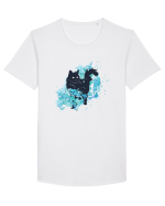 Watercolor Black Cat Tricou mânecă scurtă guler larg Bărbat Skater
