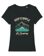 Keep it simple go camping Tricou mânecă scurtă guler larg fitted Damă Expresser