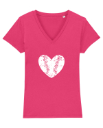 Baseball Love Tricou mânecă scurtă guler V Damă Evoker