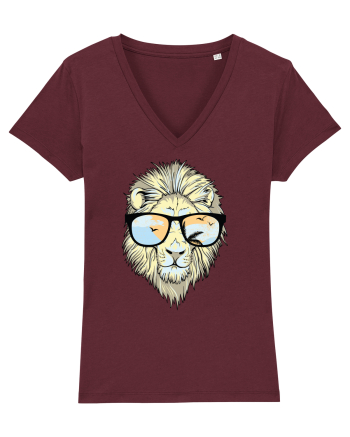 Leu Cool cu Ochelari Burgundy