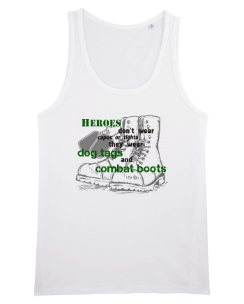 Dog tags and combat boots White