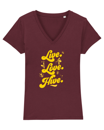 Live Love Hive Burgundy