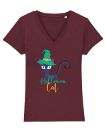 Halloween Cat Tricou mânecă scurtă guler V Damă Evoker