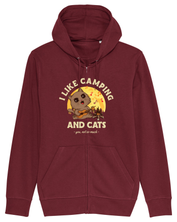 I like camping and cats Burgundy