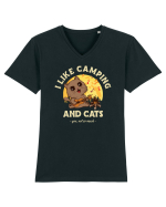 I like camping and cats Tricou mânecă scurtă guler V Bărbat Presenter