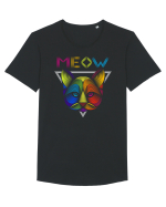 Pisica Meow Colorat Tricou mânecă scurtă guler larg Bărbat Skater
