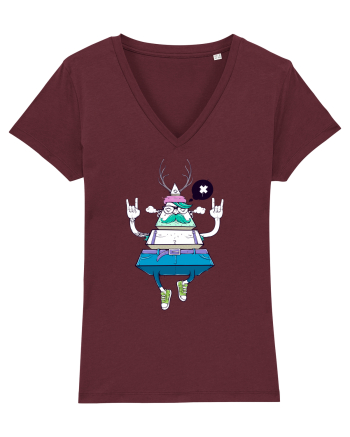 Cartoon Piramidă Hipster Burgundy
