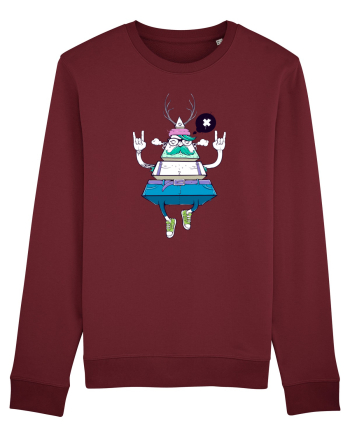 Cartoon Piramidă Hipster Burgundy