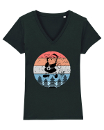 Retro Santa - Mos Craciun Retro Tricou mânecă scurtă guler V Damă Evoker