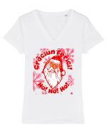 Craciun Fericit HoHoHo Tricou mânecă scurtă guler V Damă Evoker