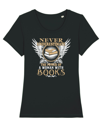 Woman with books Black