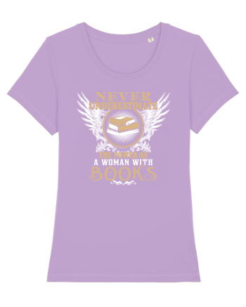 Woman with books Lavender Dawn
