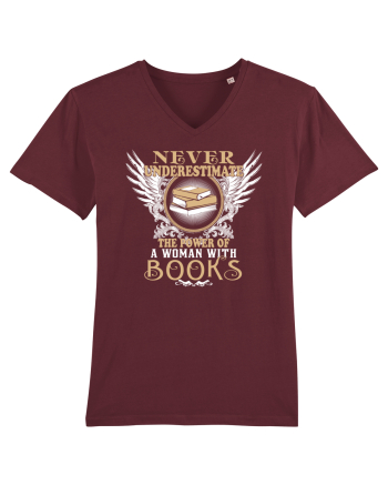 Woman with books Burgundy