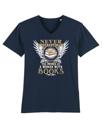 Woman with books French Navy
