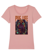 Pug Life Tricou mânecă scurtă guler larg fitted Damă Expresser