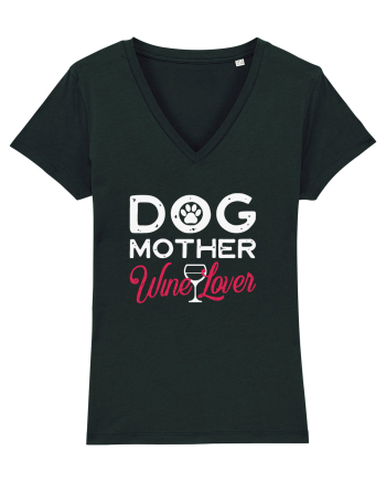 Dog Mother Wine Lover Black