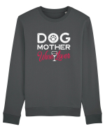 Dog Mother Wine Lover Bluză mânecă lungă Unisex Rise