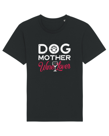 Dog Mother Wine Lover Black