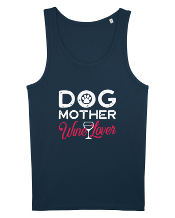 Dog Mother Wine Lover Navy