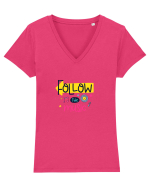 Follow the Music Tricou mânecă scurtă guler V Damă Evoker