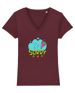 I'm Sorry Tricou mânecă scurtă guler V Damă Evoker