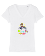 Cinema in our Life Tricou mânecă scurtă guler V Damă Evoker