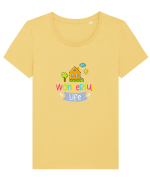 Wonderful Life Tricou mânecă scurtă guler larg fitted Damă Expresser