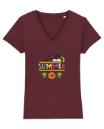 I love Summer Tricou mânecă scurtă guler V Damă Evoker
