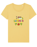 I love Summer Tricou mânecă scurtă guler larg fitted Damă Expresser