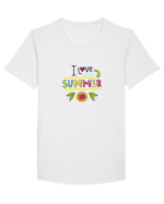 I love Summer Tricou mânecă scurtă guler larg Bărbat Skater