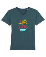 Never Stop Exploring Tricou mânecă scurtă guler V Bărbat Presenter