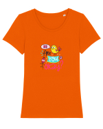 Hi are you Okay? Tricou mânecă scurtă guler larg fitted Damă Expresser