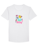 Hi are you Okay? Tricou mânecă scurtă guler larg Bărbat Skater