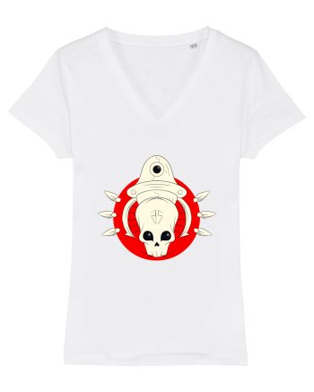 Craniu Rosu Cartoon White
