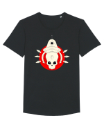 Craniu Rosu Cartoon Tricou mânecă scurtă guler larg Bărbat Skater