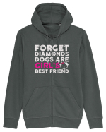 Forget Diamonds Dogs are Girls best friend. Hanorac cu fermoar Unisex Connector