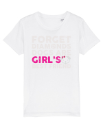 Forget Diamonds Dogs are Girls best friend. Tricou mânecă scurtă  Copii Mini Creator