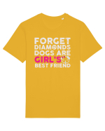 Forget Diamonds Dogs are Girls best friend. Tricou mânecă scurtă Unisex Rocker