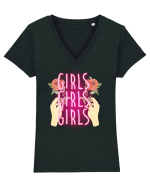 Girls Girls Girls Tricou mânecă scurtă guler V Damă Evoker