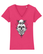 Craniu cu Luna Geometric Tricou mânecă scurtă guler V Damă Evoker