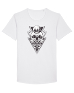 Craniu cu Luna Geometric Tricou mânecă scurtă guler larg Bărbat Skater