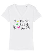 Rise Up with the Pack Tricou mânecă scurtă guler V Damă Evoker