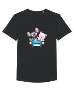 Animale Masina Albastra Tricou mânecă scurtă guler larg Bărbat Skater