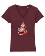 Dinozaur Masina Tricou mânecă scurtă guler V Damă Evoker