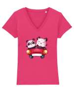 Panda Masina Rosie Tricou mânecă scurtă guler V Damă Evoker