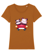 Panda Masina Rosie Tricou mânecă scurtă guler larg fitted Damă Expresser
