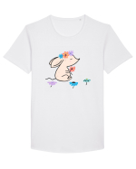 Soricel cu Flori Tricou mânecă scurtă guler larg Bărbat Skater