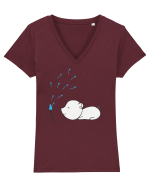 Ursulet cu Papadie Tricou mânecă scurtă guler V Damă Evoker