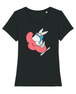 Iepuras Aviator Tricou mânecă scurtă guler larg fitted Damă Expresser