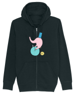Elefant pe Bicicleta Hanorac cu fermoar Unisex Connector
